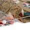 RADYAN; 1 Yard Olive Blue Pink Flowers Frames Silk Chiffon 45 inch Width; Category:Chiffon; Image:3